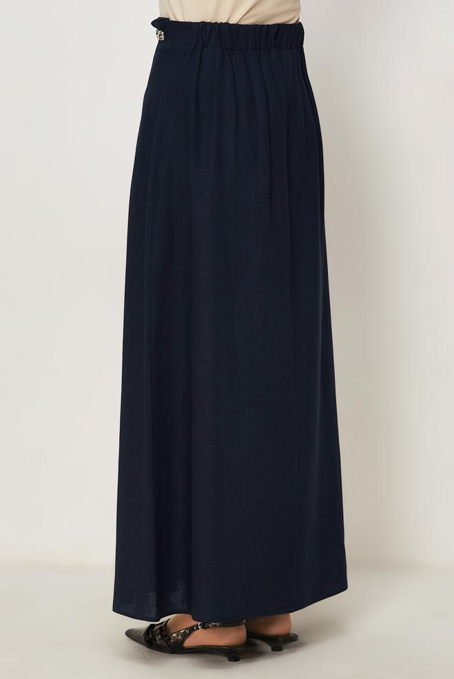 Hijab clothing NAVY BLUE 60776 ANKA KETEN ETEK 38-44 TEK40 - ALVİNA