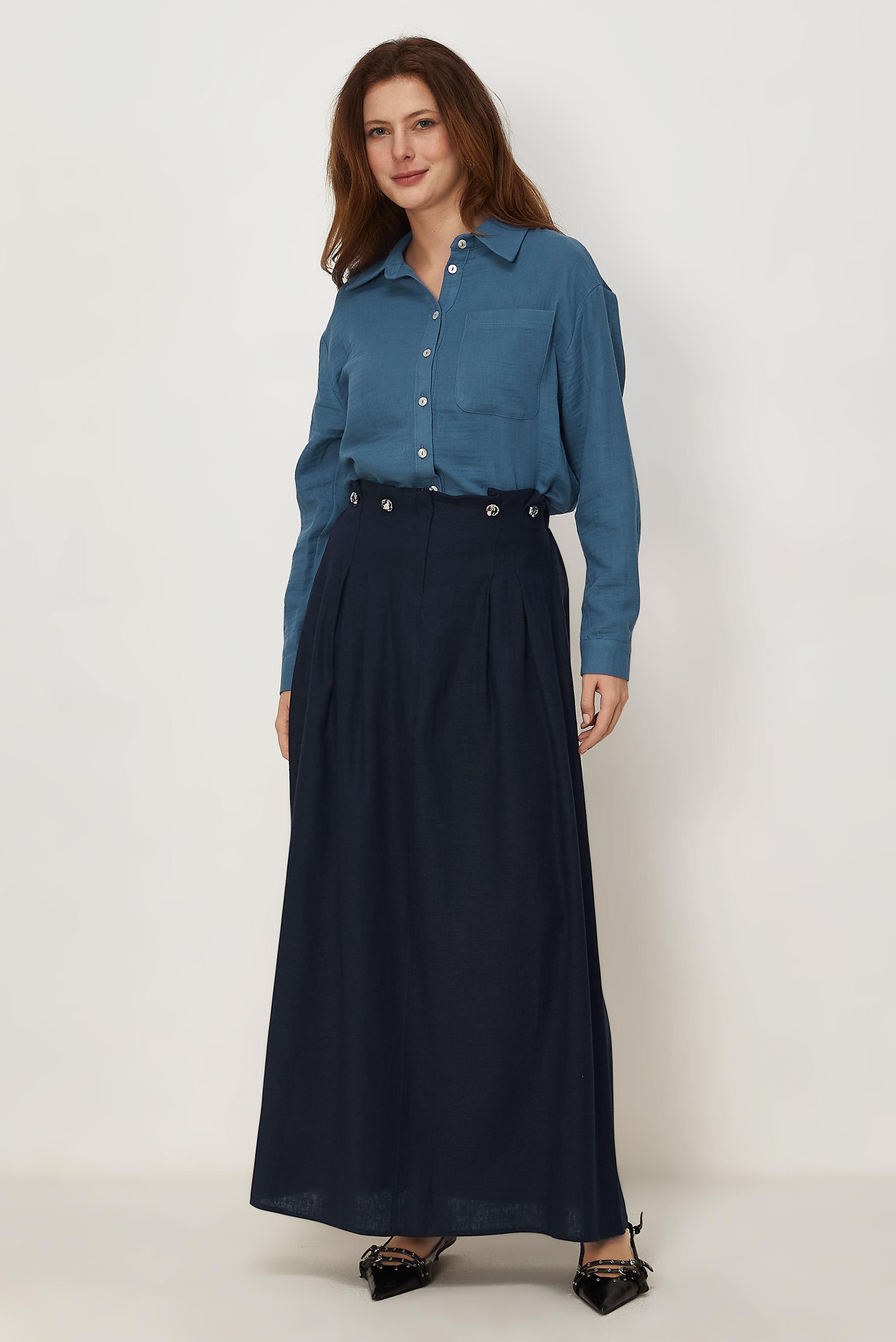 Hijab clothing NAVY BLUE 60776 ANKA KETEN ETEK 38-44 TEK40
