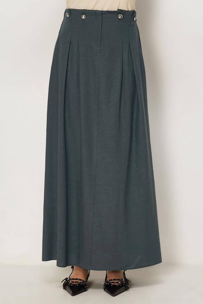 Hijab clothing BEIGE 60776 ANKA KETEN ETEK 38-44 TEK40 - ALVİNA