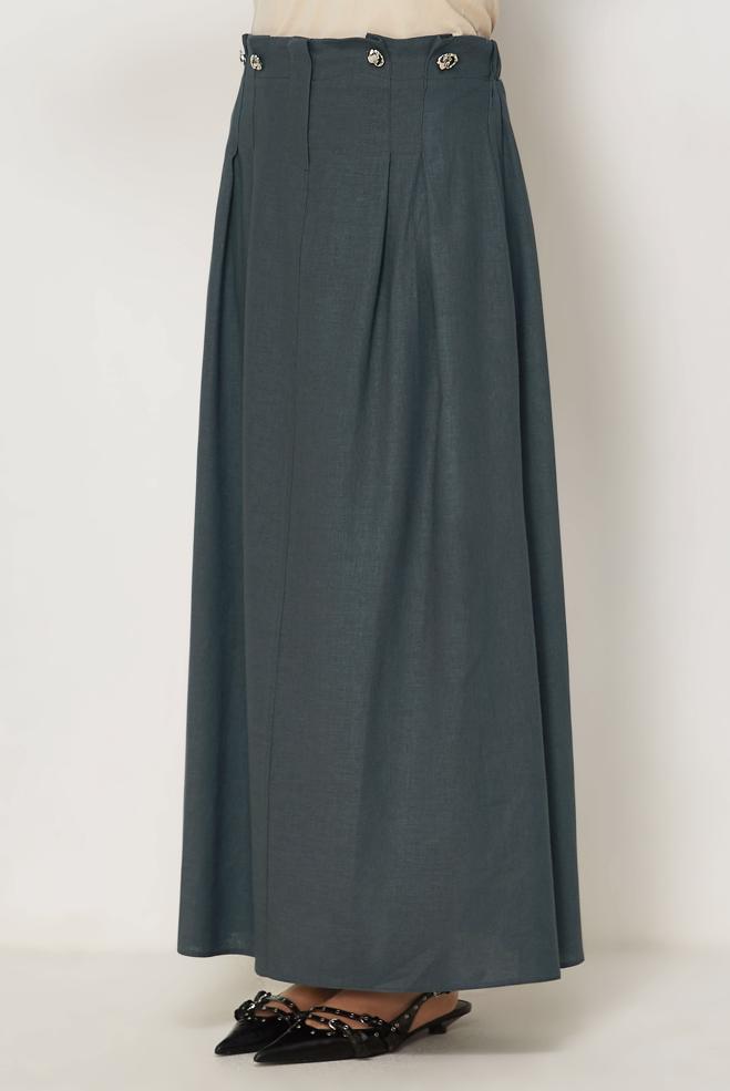 Hijab clothing BEIGE 60776 ANKA KETEN ETEK 38-44 TEK40 - ALVİNA