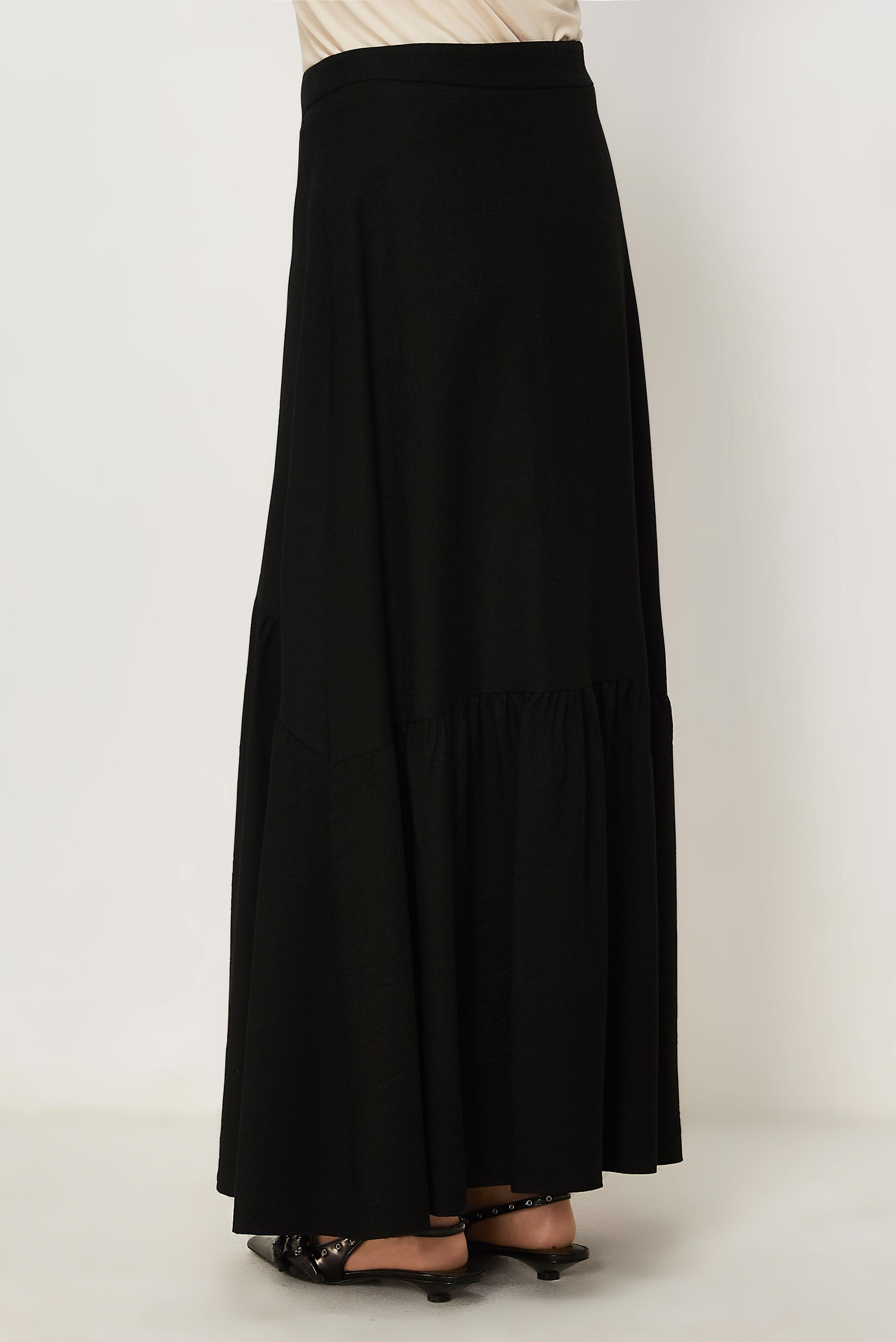 Vêtements hijab NOIR JUPE EFFET LIN 60778