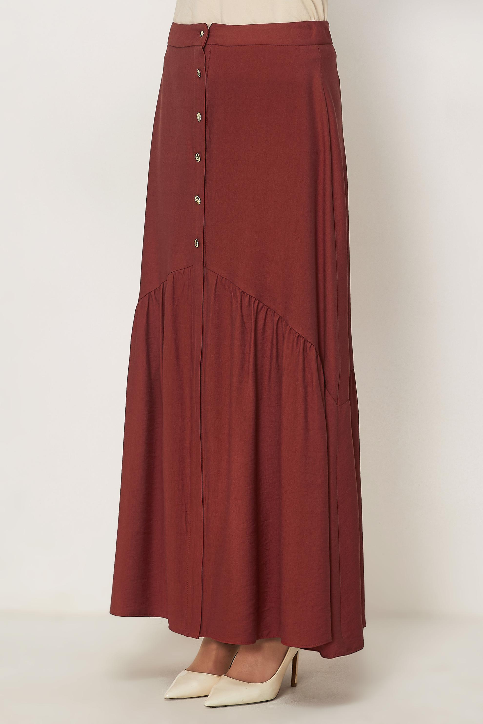Vêtements hijab ORANGE JUPE EFFET LIN 60778