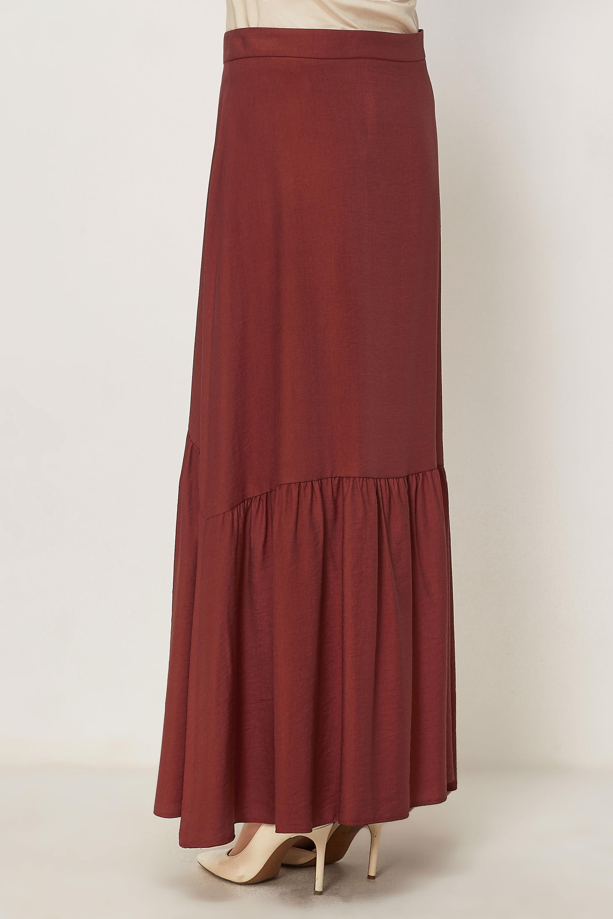 Vêtements hijab ORANGE JUPE EFFET LIN 60778