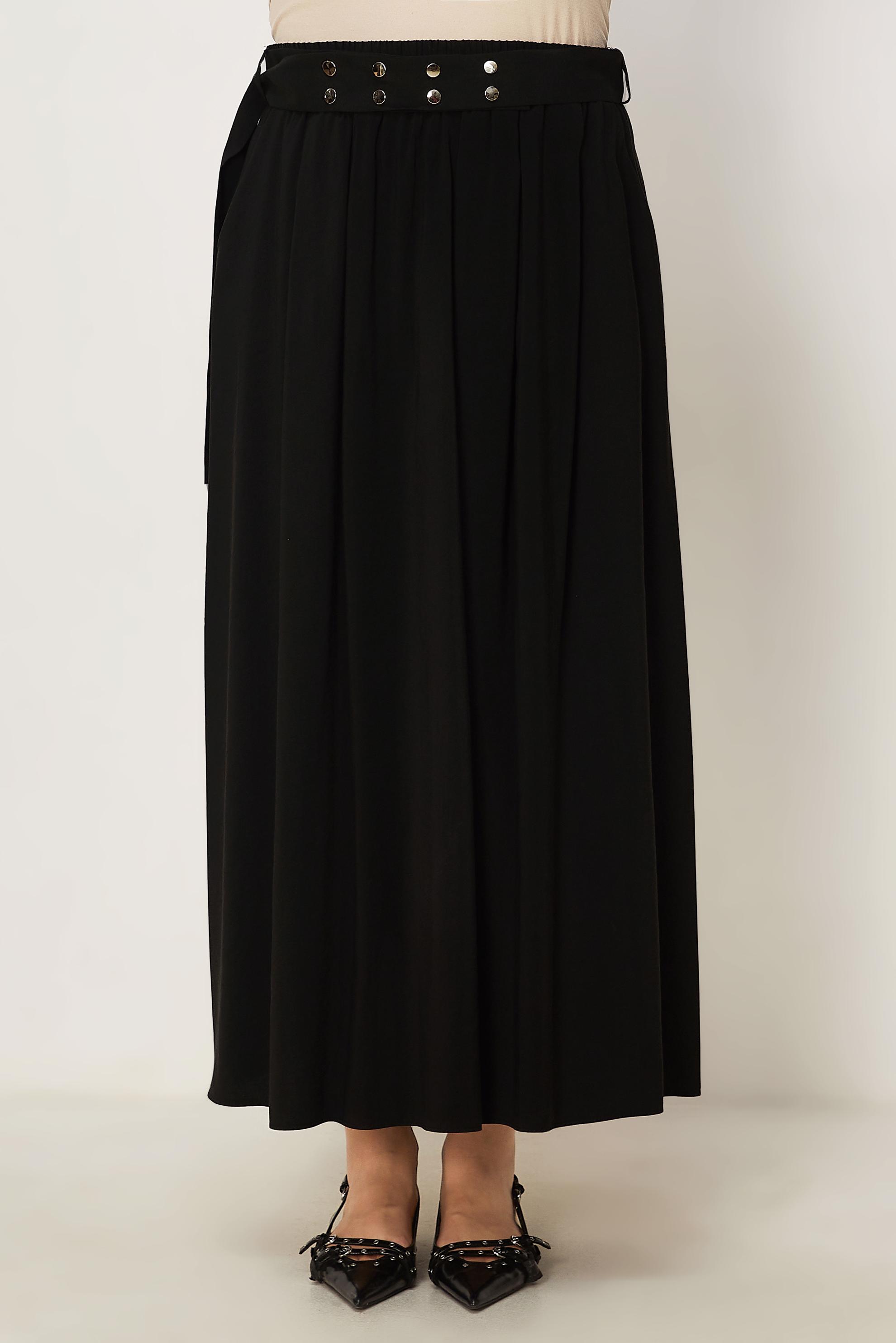 Vêtements hijab NOIR JUPE CEINTURÉE 60779