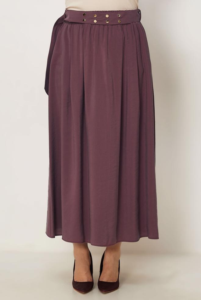 Vêtements hijab BRUN JUPE CEINTURÉE 60779 - ALVİNA