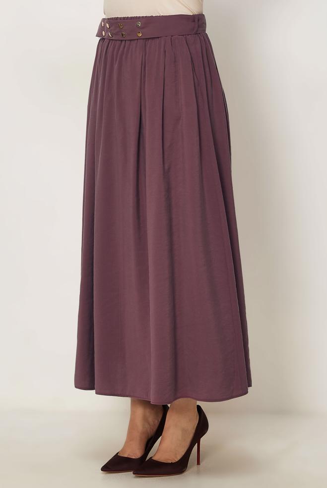 Vêtements hijab BRUN JUPE CEINTURÉE 60779 - ALVİNA