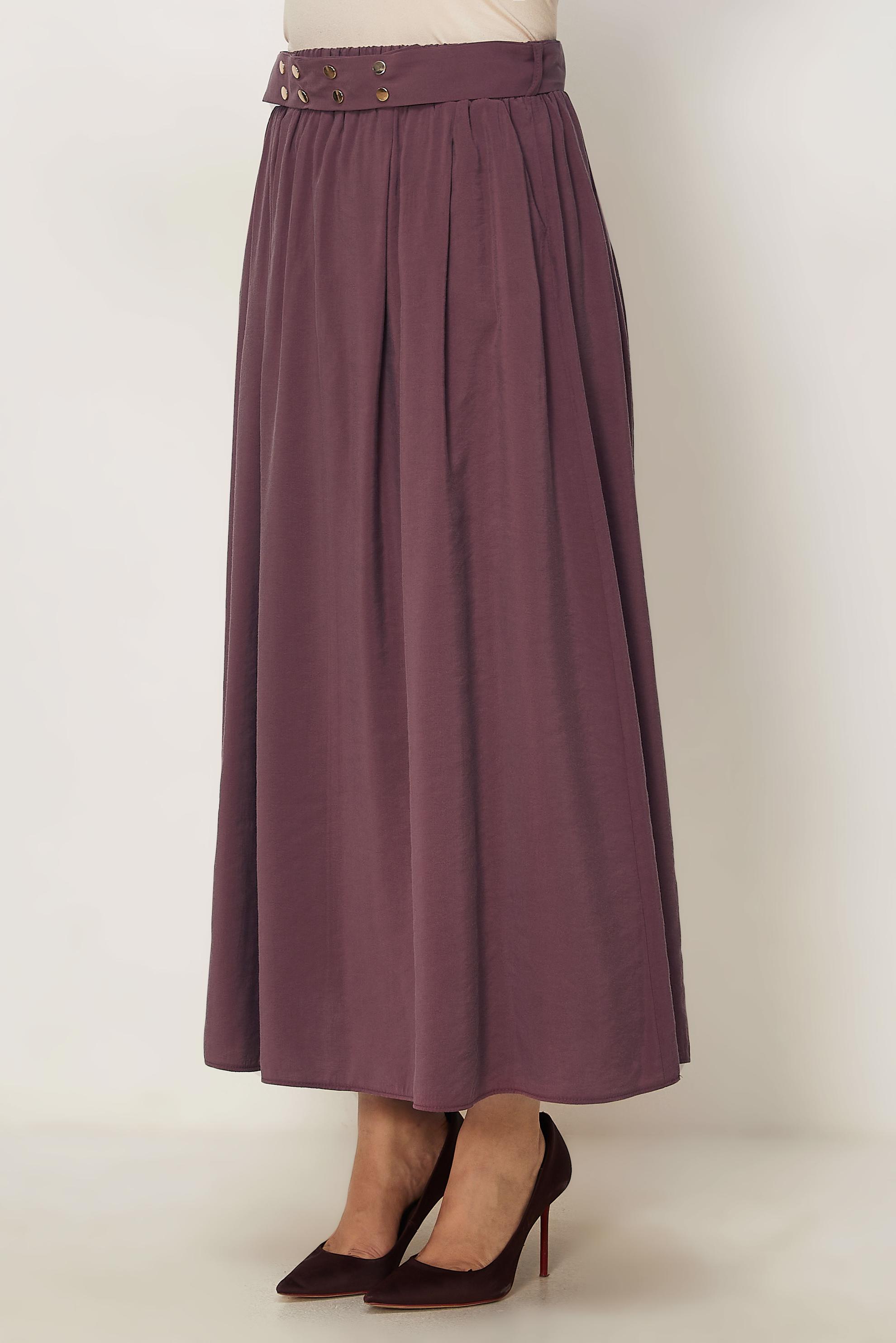 Vêtements hijab BRUN JUPE CEINTURÉE 60779
