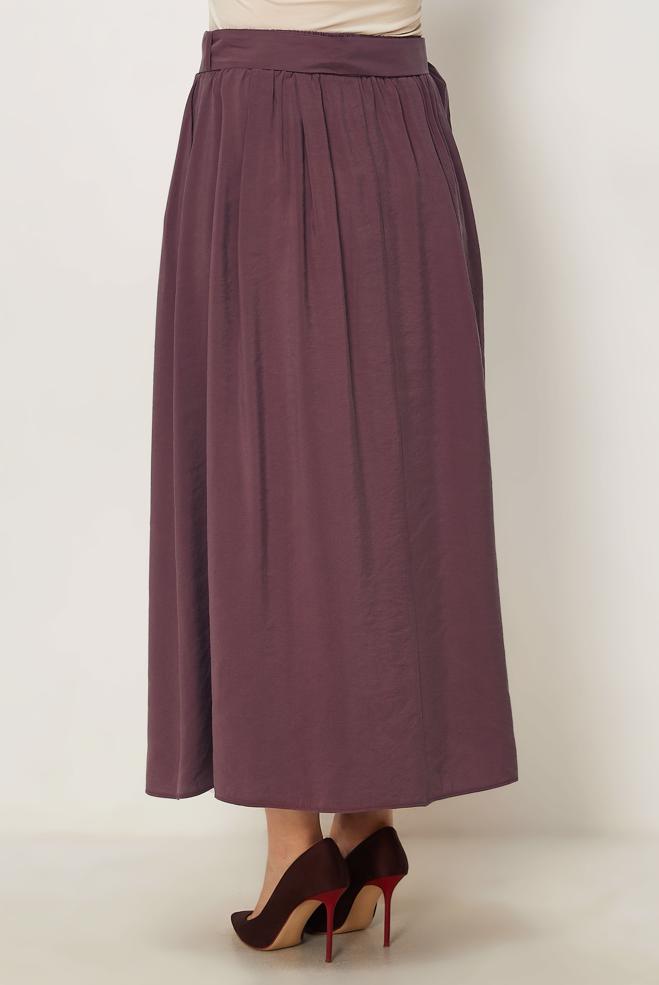 Vêtements hijab BRUN JUPE CEINTURÉE 60779 - ALVİNA