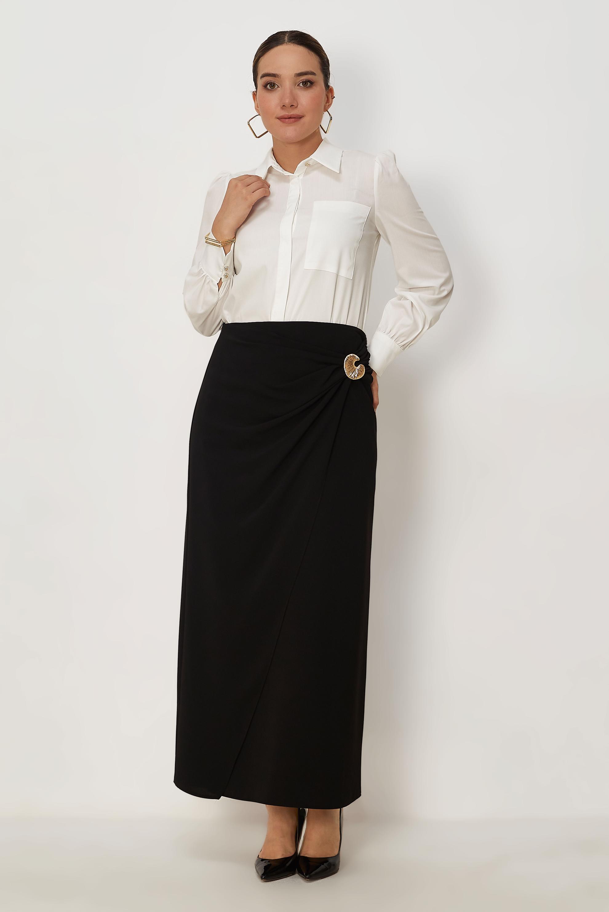 Tesettür giyim SİYAH 60780 FARAH ETEK 40-48 TEK38