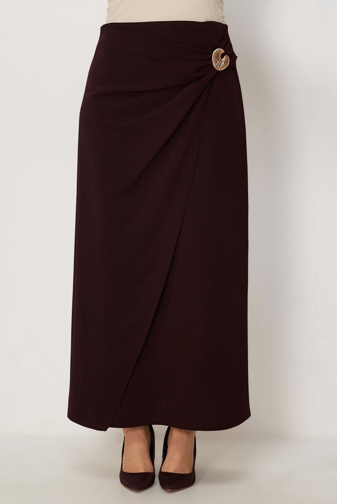 Tesettür giyim KAHVE 60780 FARAH ETEK 40-48 TEK38 - ALVİNA