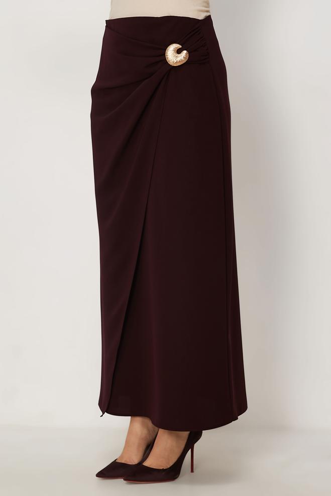 Tesettür giyim KAHVE 60780 FARAH ETEK 40-48 TEK38 - ALVİNA