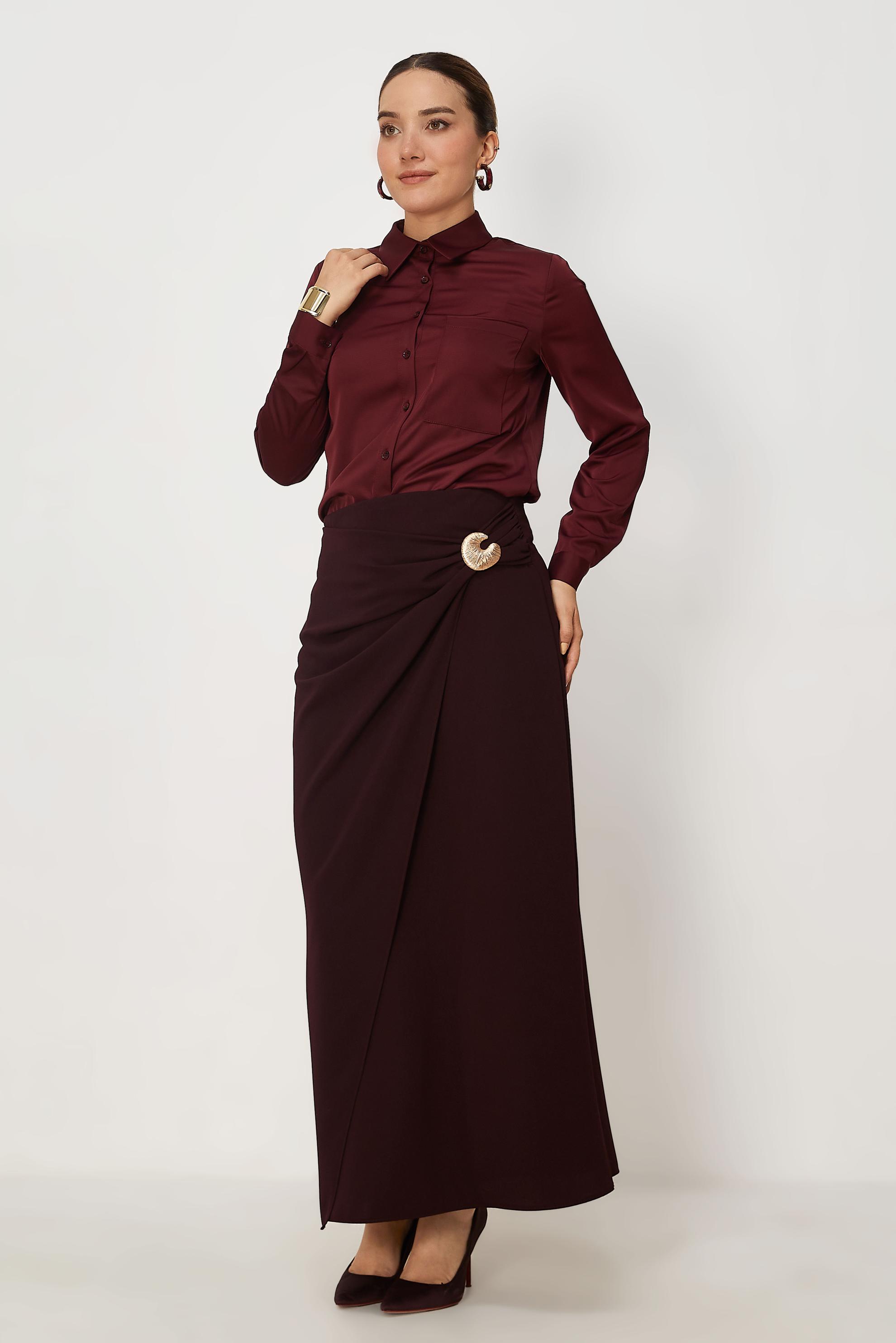 Tesettür giyim KAHVE 60780 FARAH ETEK 40-48 TEK38