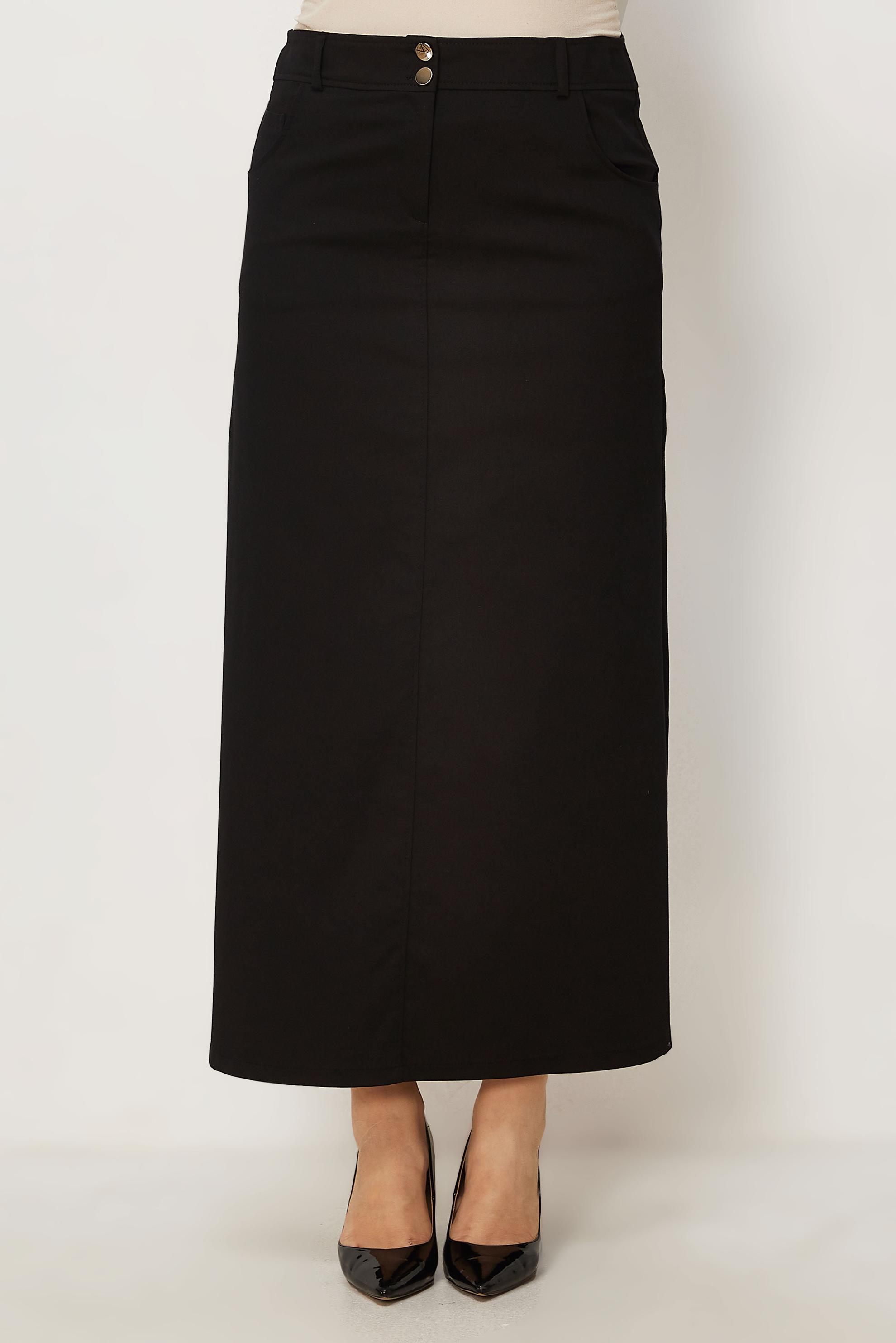 Vêtements hijab NOIR JUPE COUPE DROITE 60781