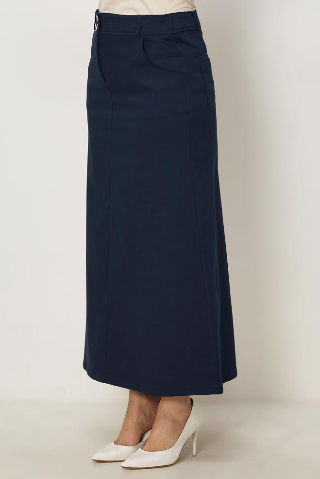 Vêtements hijab BLEU MARINE JUPE COUPE DROITE 60781 - ALVİNA