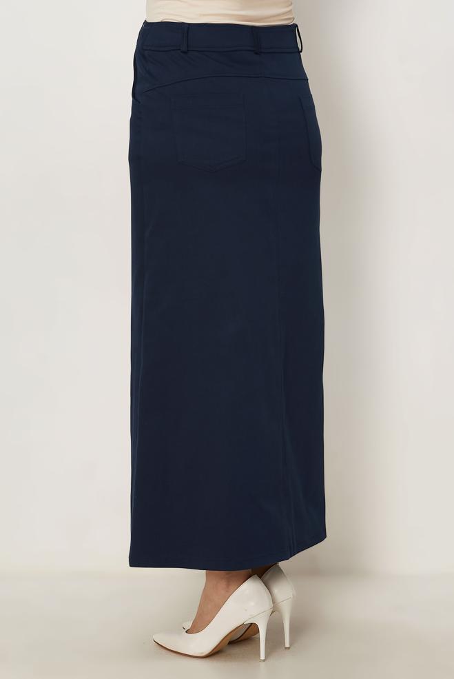 Vêtements hijab BLEU MARINE JUPE COUPE DROITE 60781 - ALVİNA