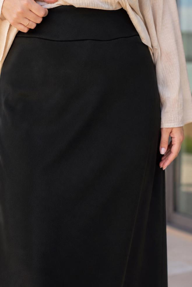 Vêtements hijab NOIR JUPE GRANDE TAILLE 60783 - ALVİNA