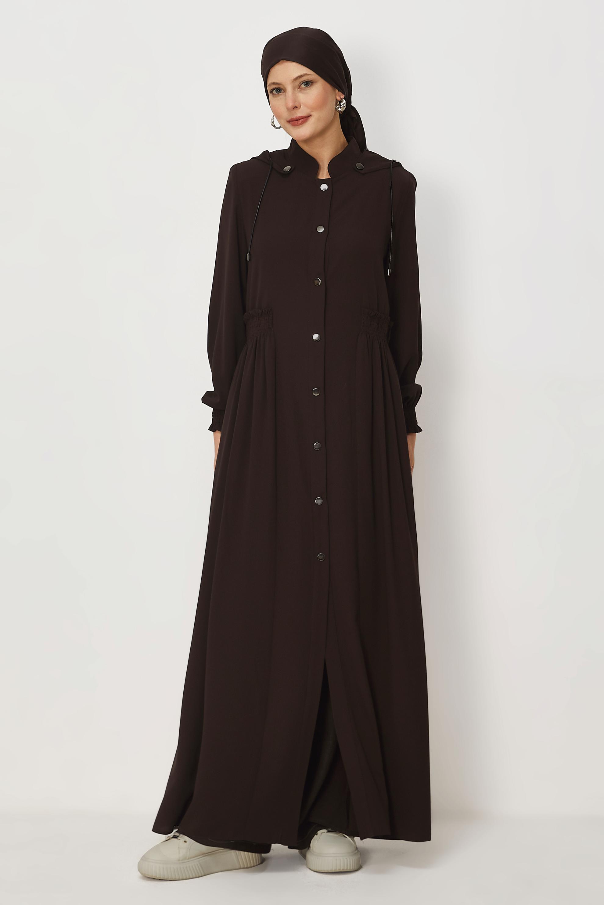 Tesettür giyim KAHVE 80151 RABİA FERACE 38-44