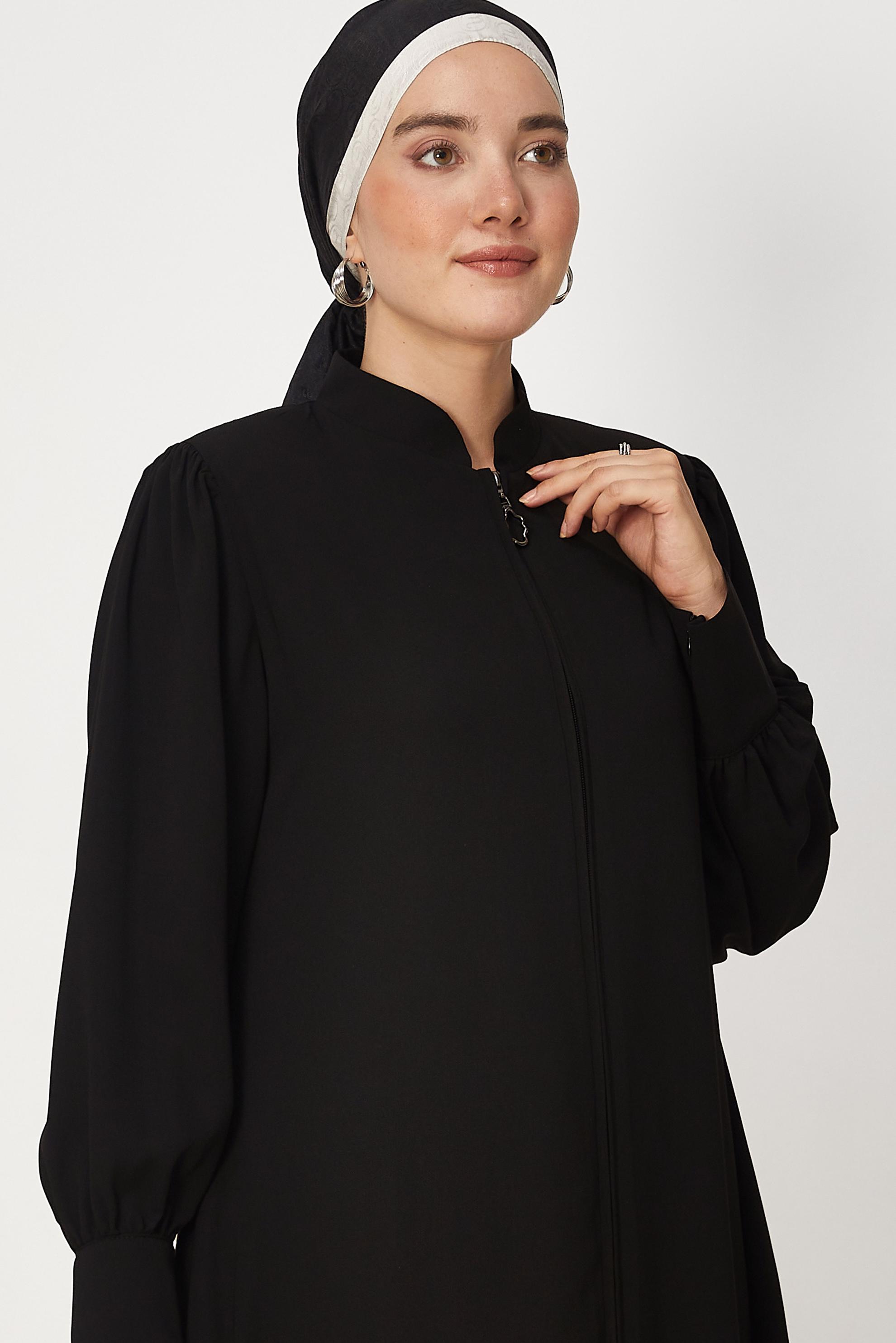 Hijab-Kleidung SCHWARZ ABAYA MIT REIßVERSCHLUSS 80154