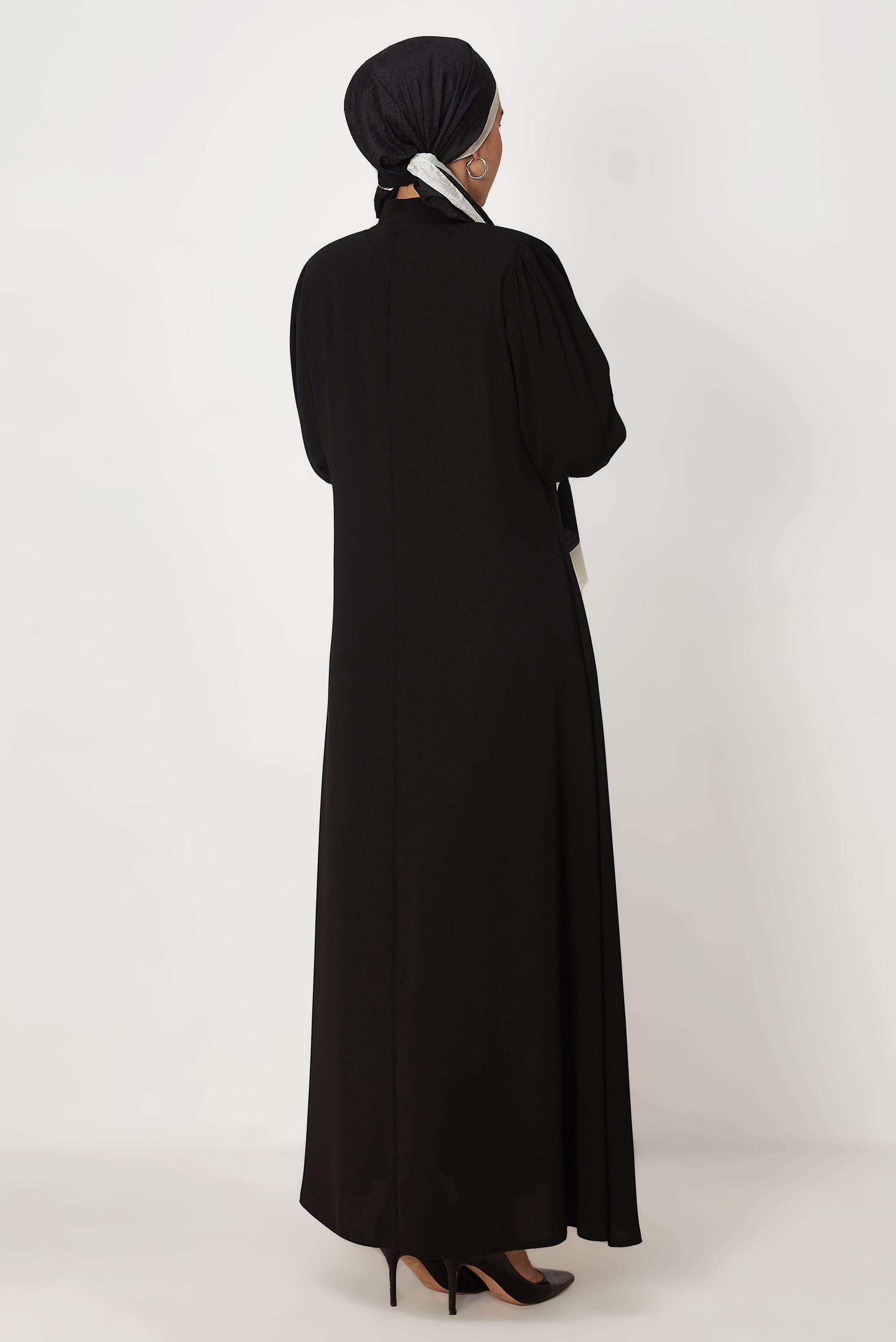 Hijab-Kleidung SCHWARZ ABAYA MIT REIßVERSCHLUSS 80154