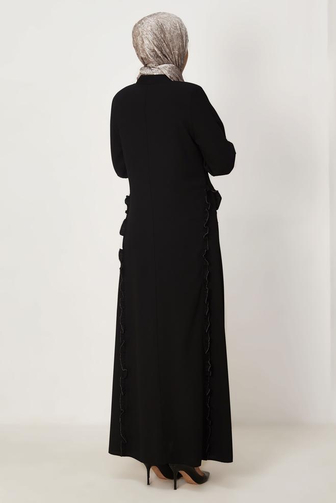 Tesettür giyim SİYAH 80155 FLORİDA FERACE 40-48 - ALVİNA