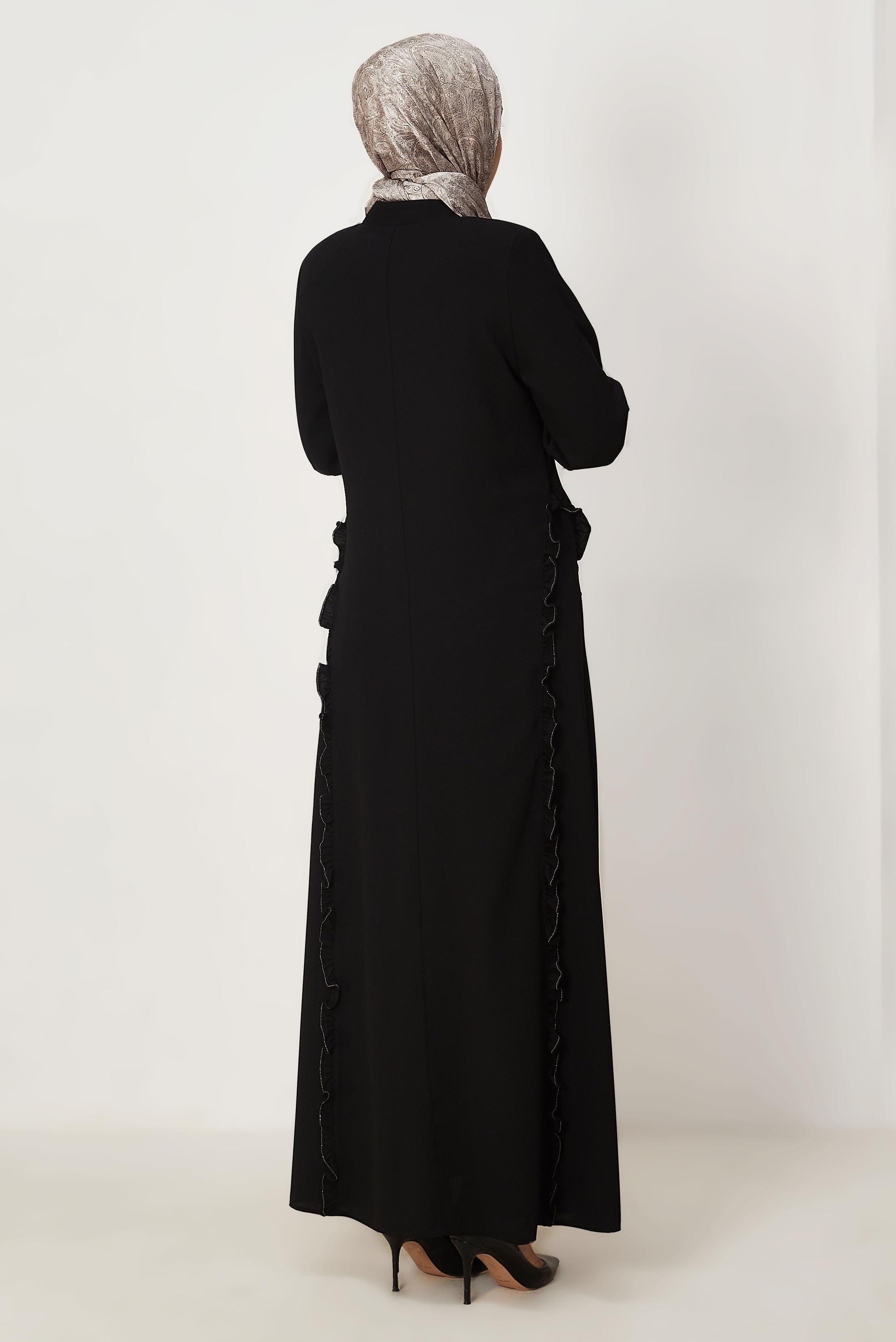 Tesettür giyim SİYAH 80155 FLORİDA FERACE 40-48