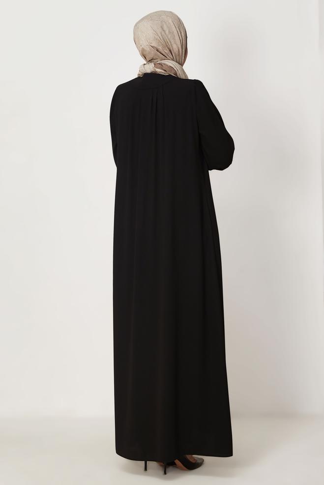 Tesettür giyim SİYAH 80156 RABİA FERACE 40-50 - ALVİNA