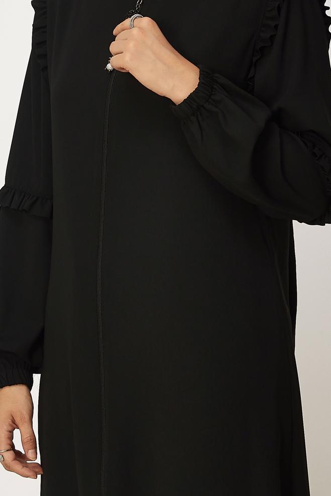 Tesettür giyim SİYAH 80165 RABİA FERACE 38-44 - ALVİNA