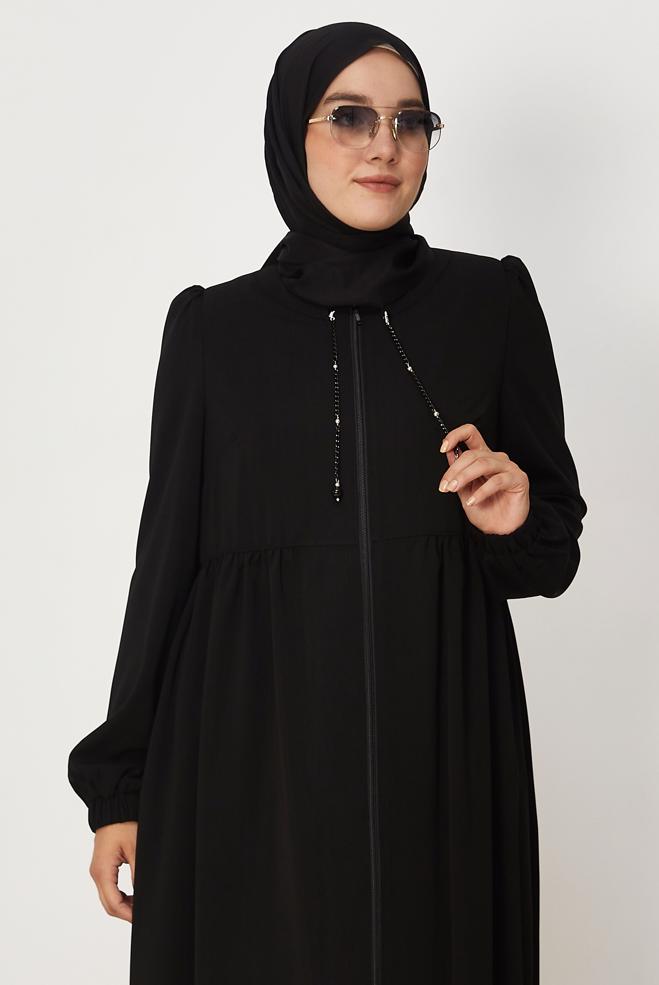 Tesettür giyim SİYAH 80169 MEDY FERACE 38-46 TEK40 - ALVİNA