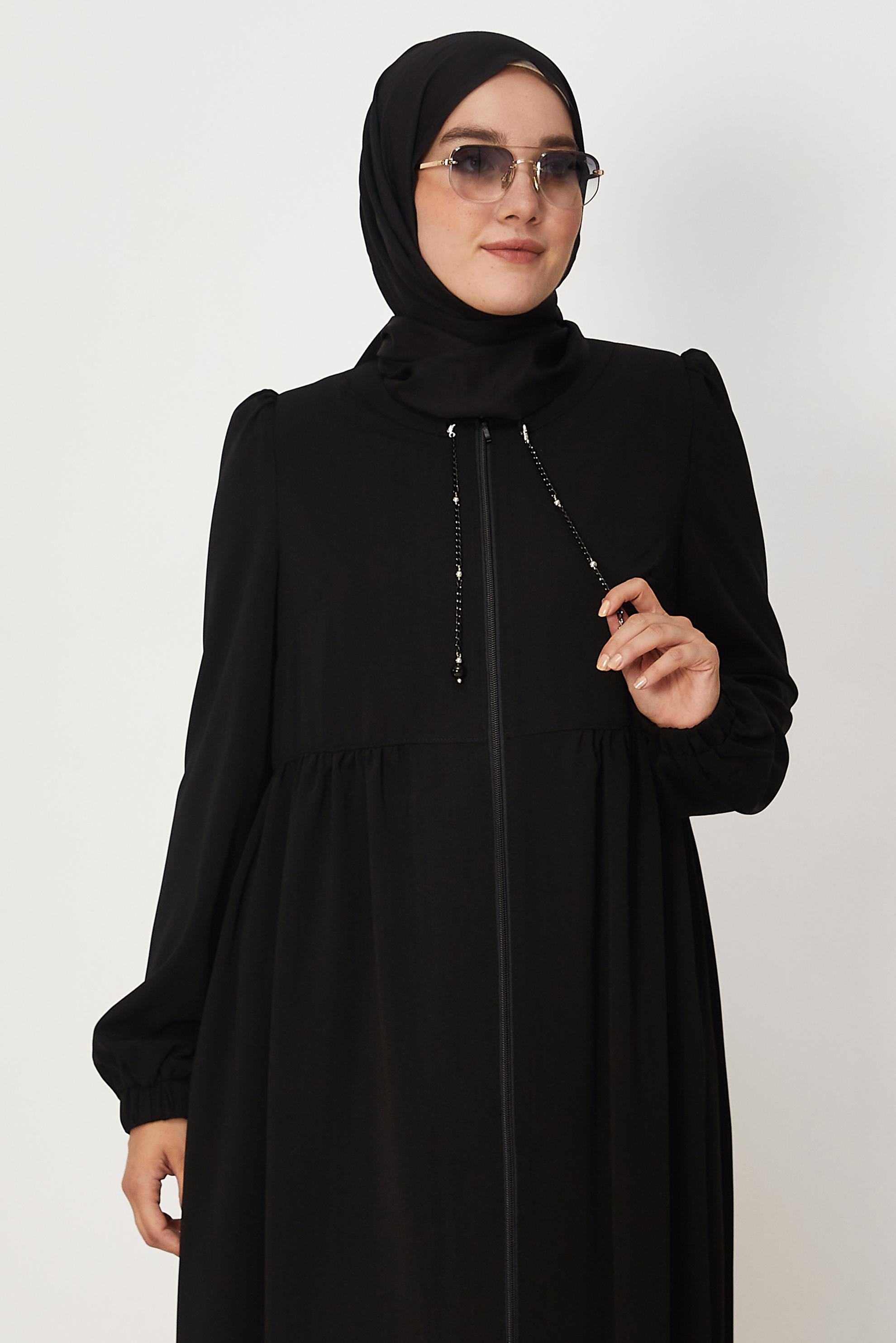 Tesettür giyim SİYAH 80169 MEDY FERACE 38-46 TEK40