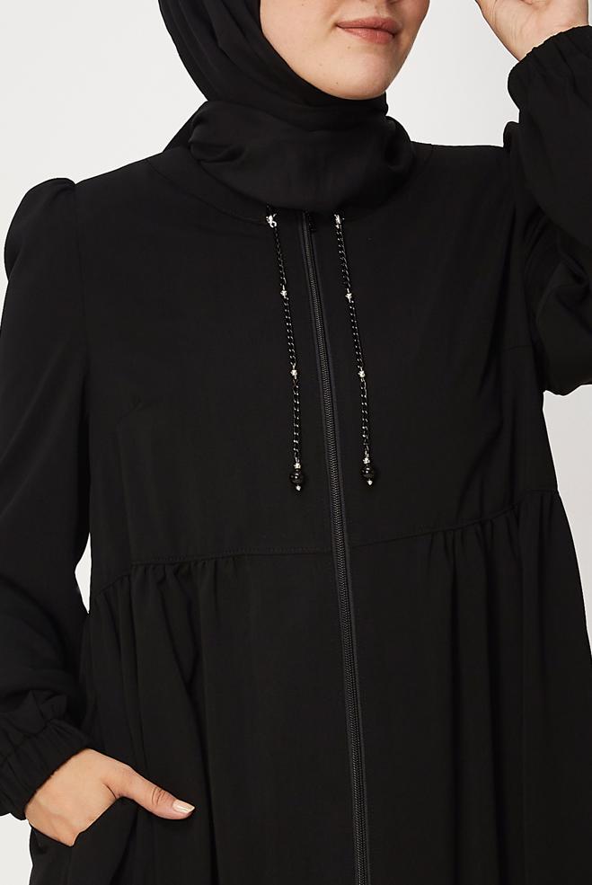 Tesettür giyim SİYAH 80169 MEDY FERACE 38-46 TEK40 - ALVİNA