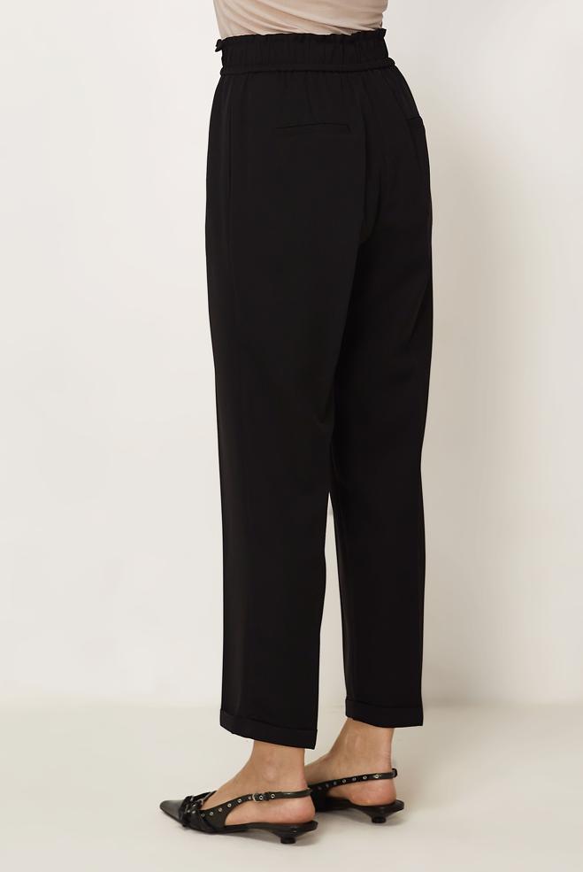 Hijab-Kleidung SCHWARZ HOSE MIT ELASTISCHEM BUND 70894 - ALVİNA