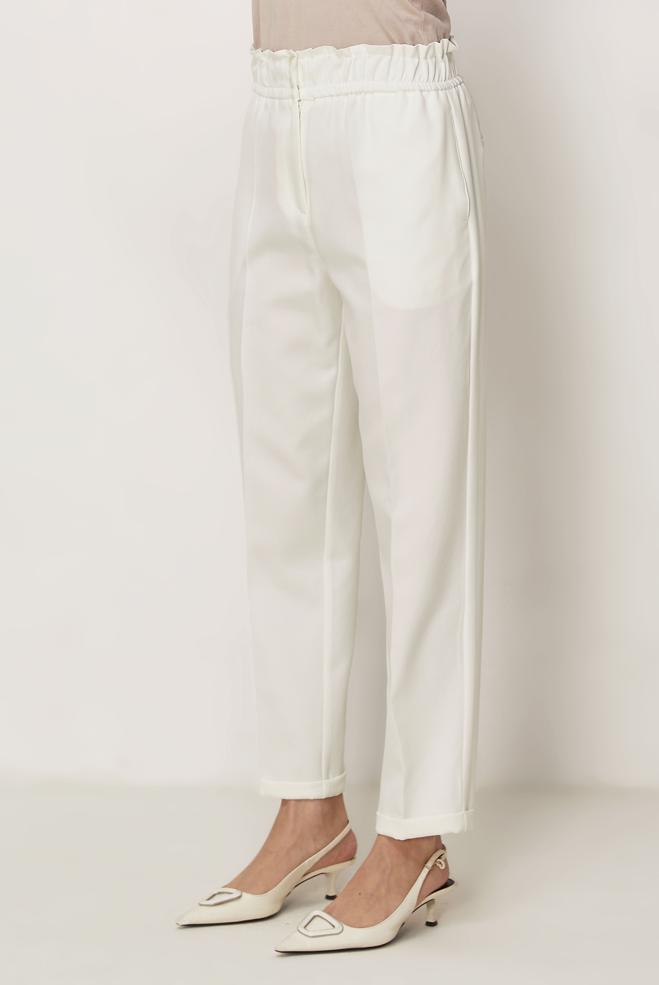 Hijab-Kleidung WEISS HOSE MIT ELASTISCHEM BUND 70894 - ALVİNA