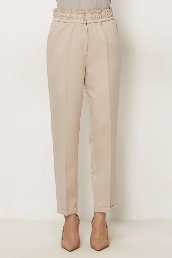 Hijab-Kleidung BEIGE HOSE MIT ELASTISCHEM BUND 70894 - ALVİNA