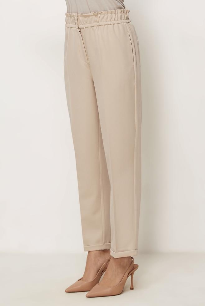 Hijab-Kleidung BEIGE HOSE MIT ELASTISCHEM BUND 70894 - ALVİNA