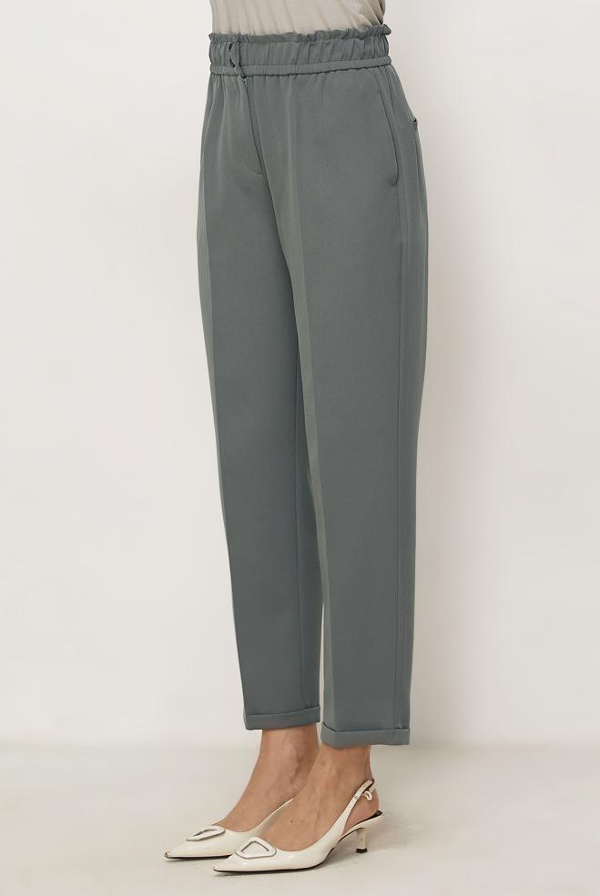 Hijab clothing GREY ELASTIC WAIST PANTS 70894 - ALVİNA