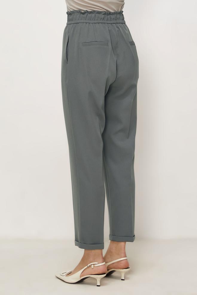 Hijab clothing GREY ELASTIC WAIST PANTS 70894 - ALVİNA