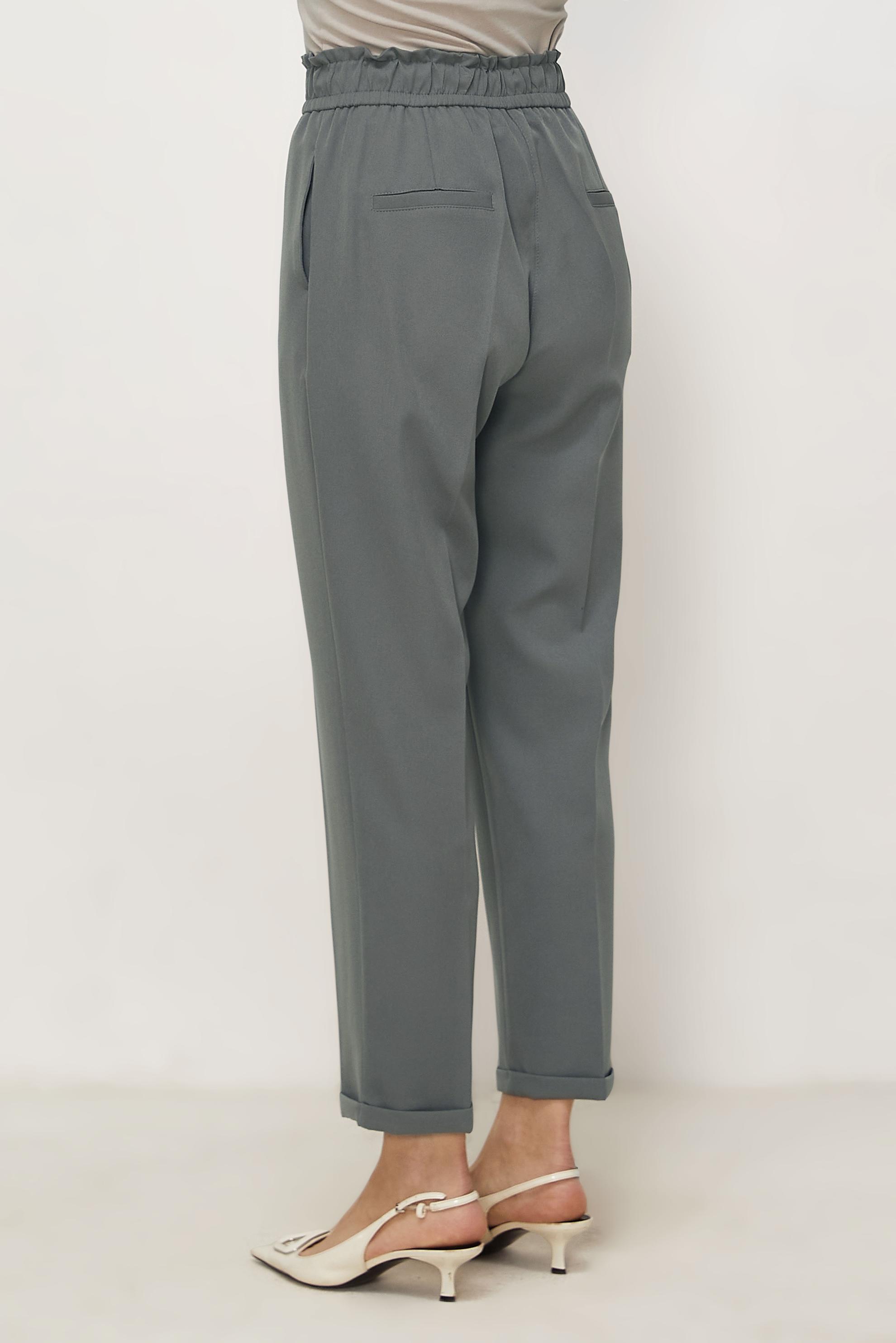 Tesettür giyim GRİ BELİ LASTİKLİ PANTOLON 70894