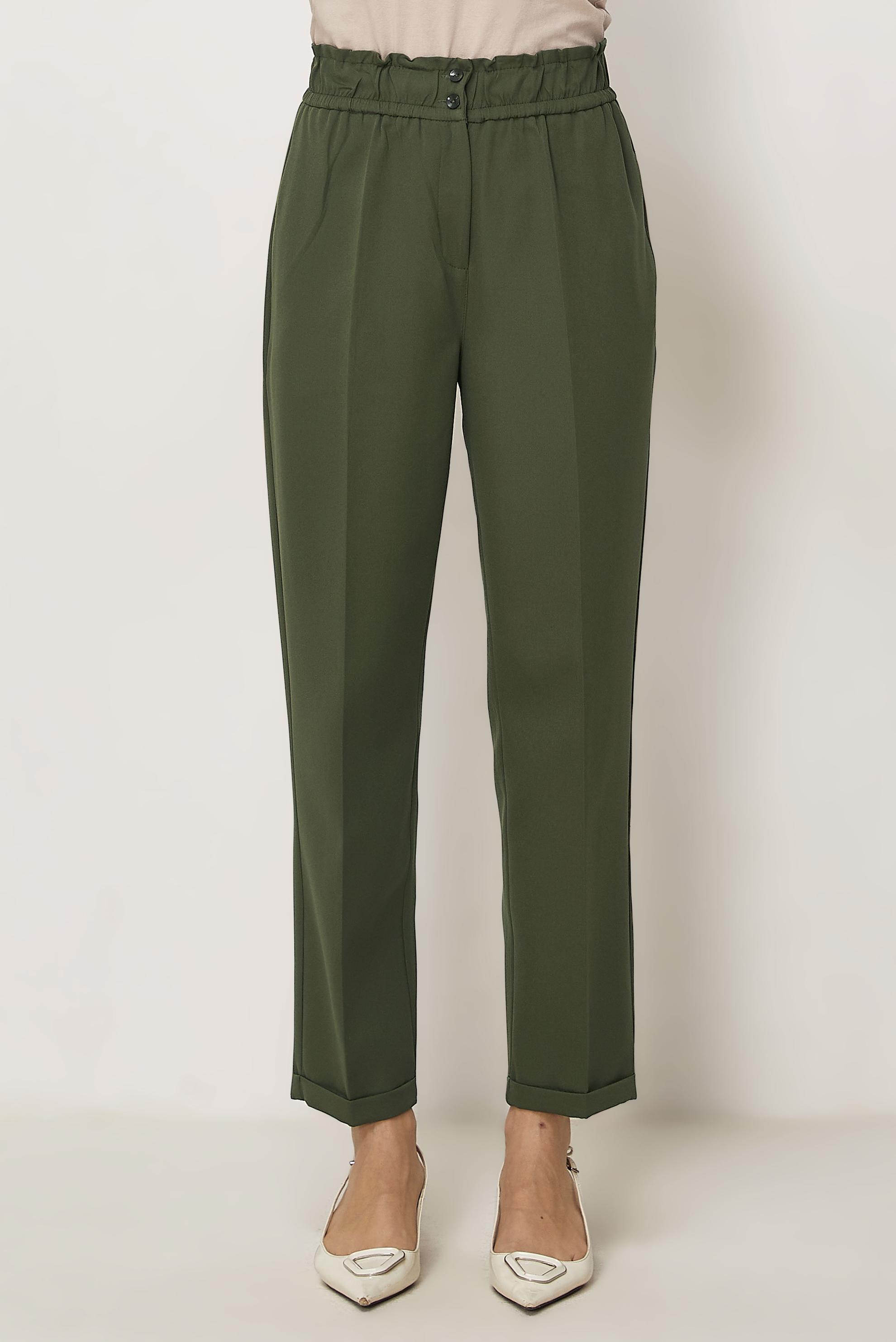 Tesettür giyim HAKİ BELİ LASTİKLİ PANTOLON 70894