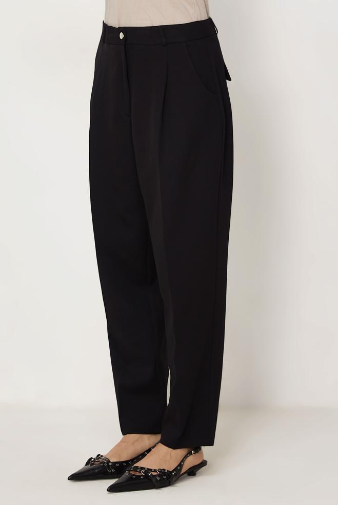 Hijab-Kleidung SCHWARZ KAROTTENHOSE 70895 - ALVİNA