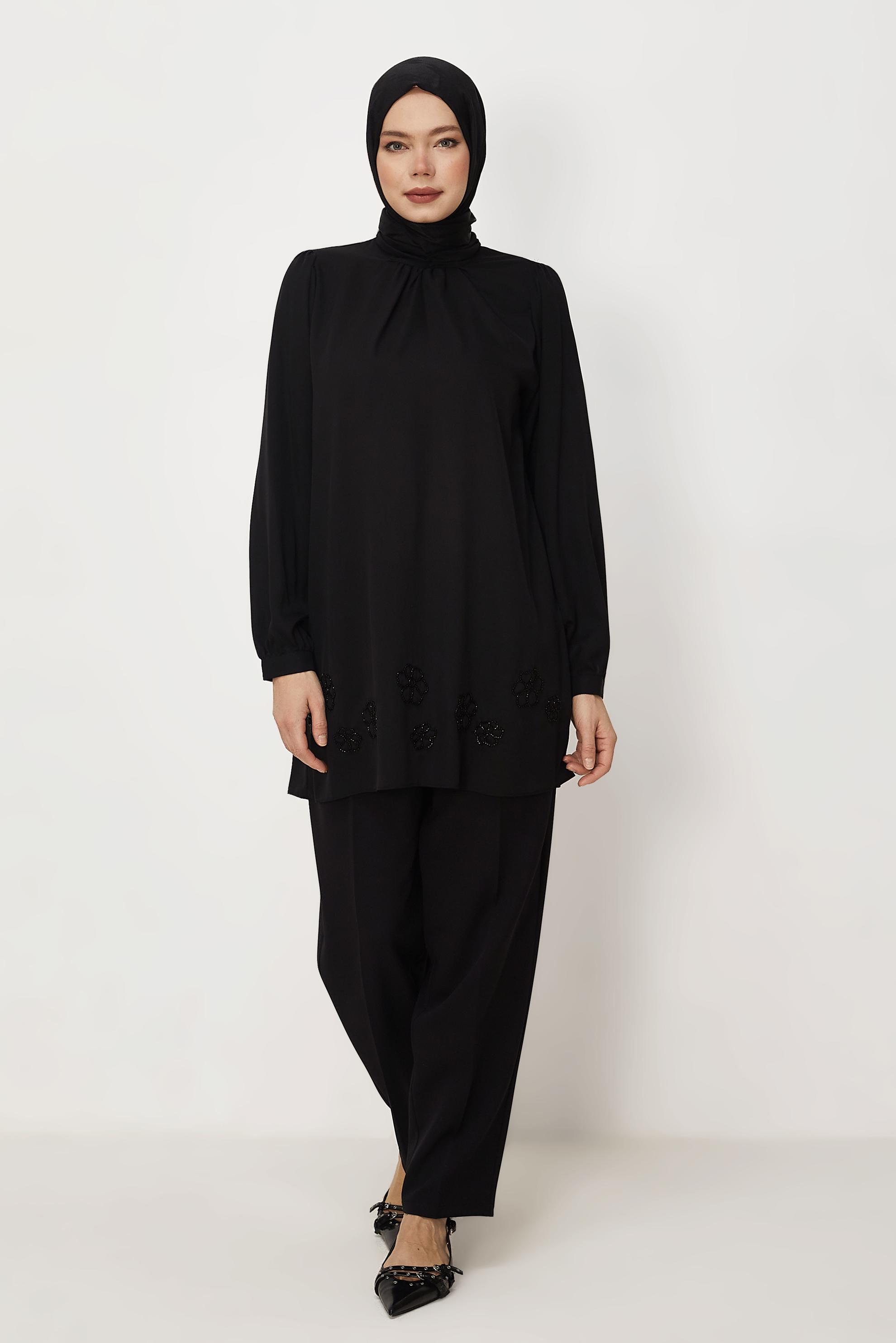 Tesettür giyim SİYAH HAVUÇ PANTOLON 70895