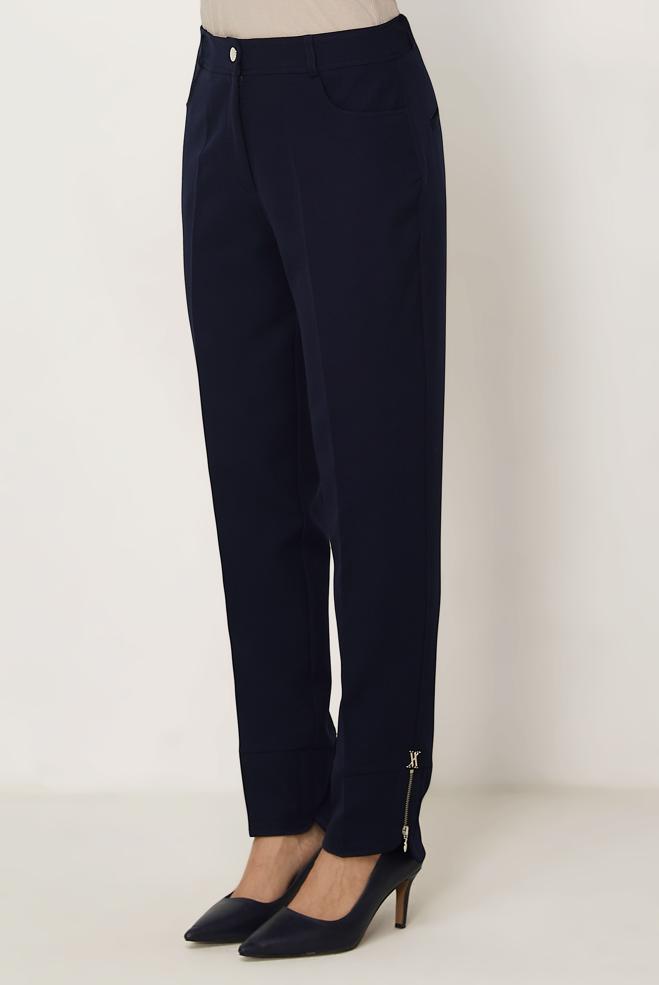 Hijab-Kleidung NAVY BLAU HOSE MIT REIßVERSCHLUSS 70939 - ALVİNA
