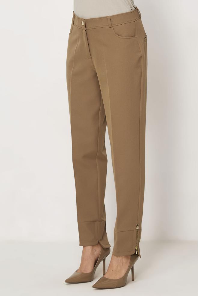 Hijab-Kleidung BRAUN HOSE MIT REIßVERSCHLUSS 70939 - ALVİNA