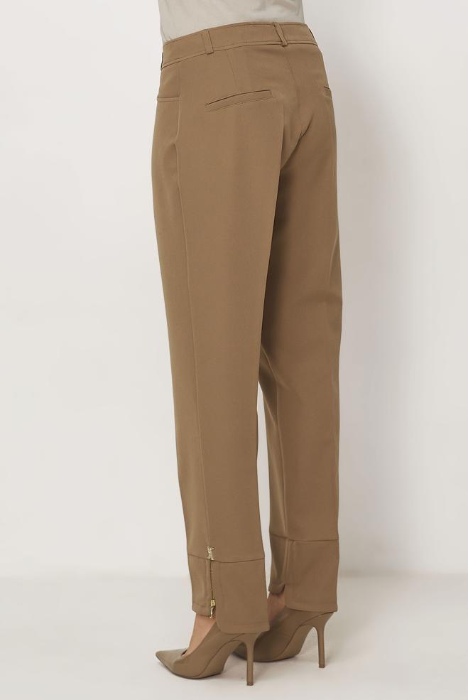 Hijab-Kleidung BRAUN HOSE MIT REIßVERSCHLUSS 70939 - ALVİNA
