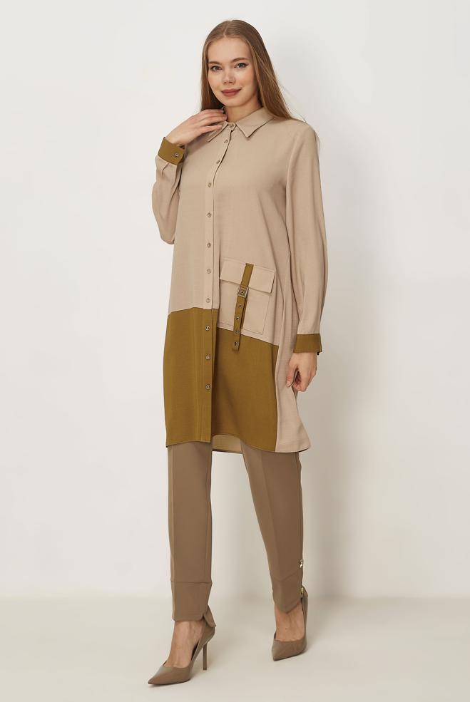 Hijab-Kleidung BRAUN HOSE MIT REIßVERSCHLUSS 70939 - ALVİNA