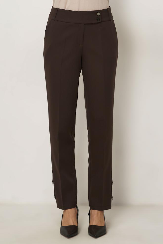 Hijab-Kleidung BRAUN GERADE GESCHNITTENE HOSE 70942 - ALVİNA