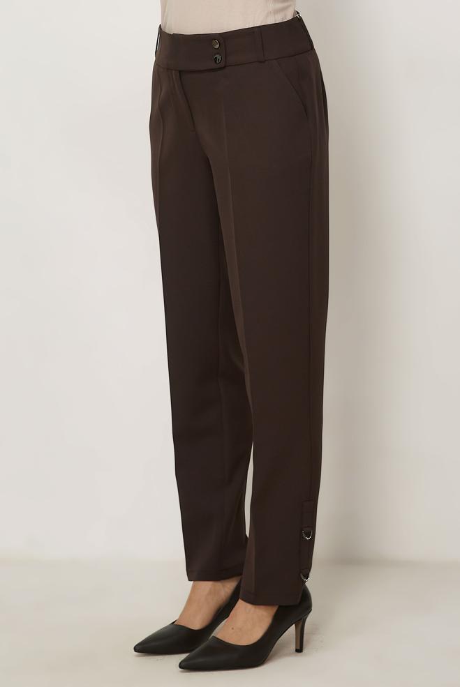 Hijab-Kleidung BRAUN GERADE GESCHNITTENE HOSE 70942 - ALVİNA