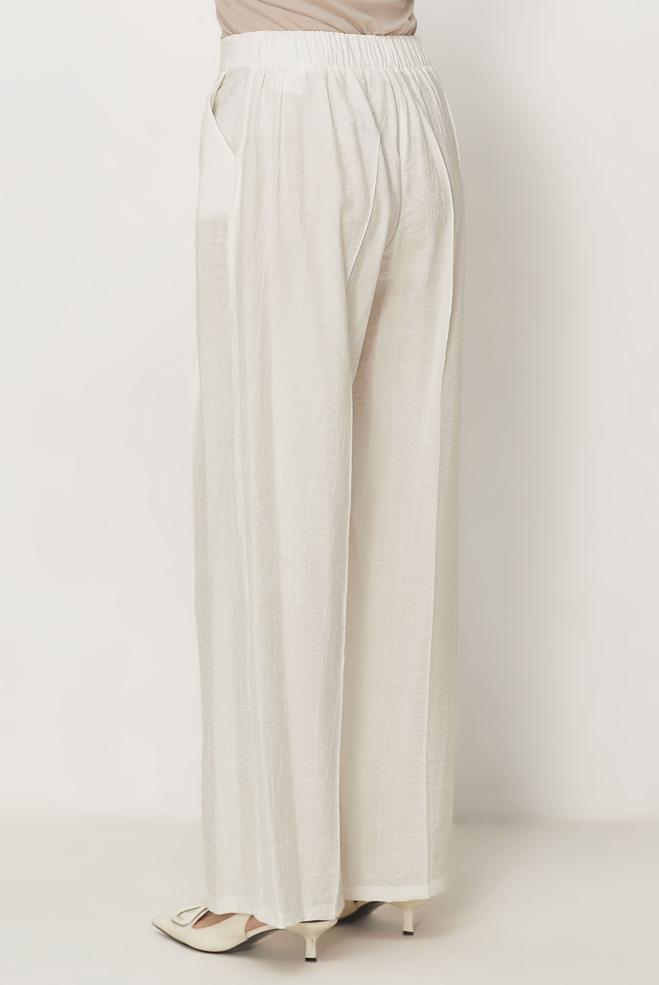 Hijab-Kleidung WEISS HOSE MIT WEITEM BEIN 70961 - ALVİNA
