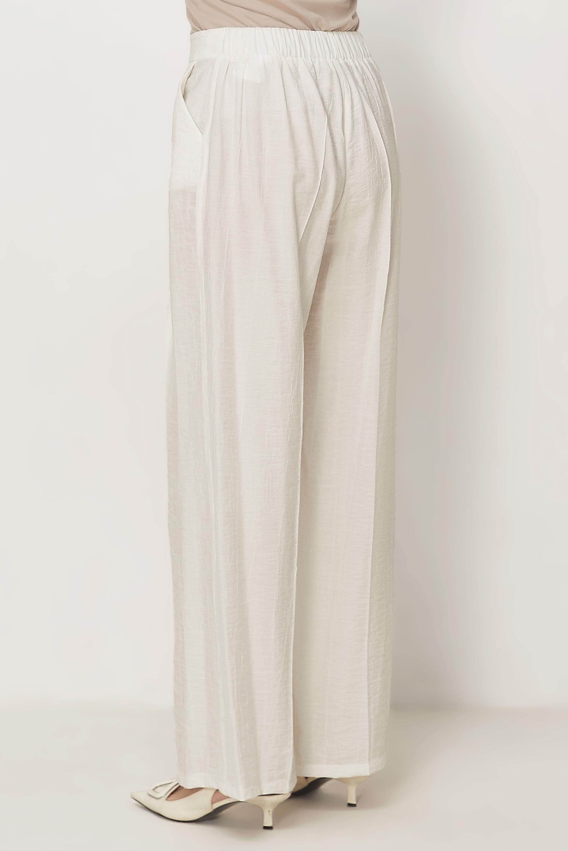 Tesettür giyim BEYAZ GENİŞ PAÇA PANTOLON 70961