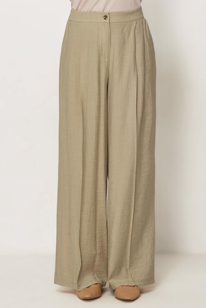 Hijab-Kleidung BEIGE HOSE MIT WEITEM BEIN 70961 - ALVİNA