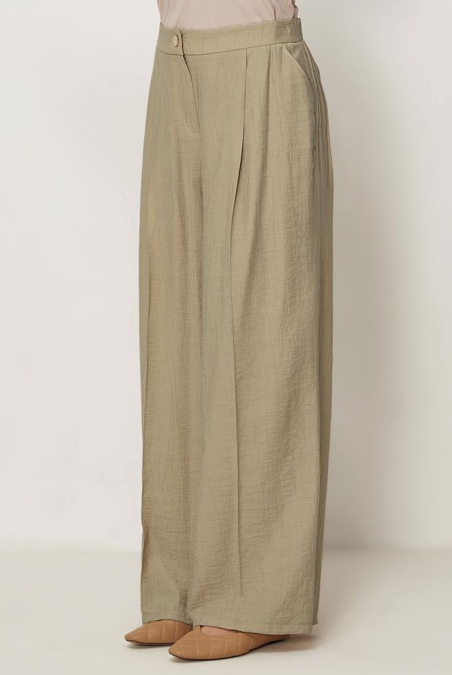 Hijab-Kleidung BEIGE HOSE MIT WEITEM BEIN 70961 - ALVİNA